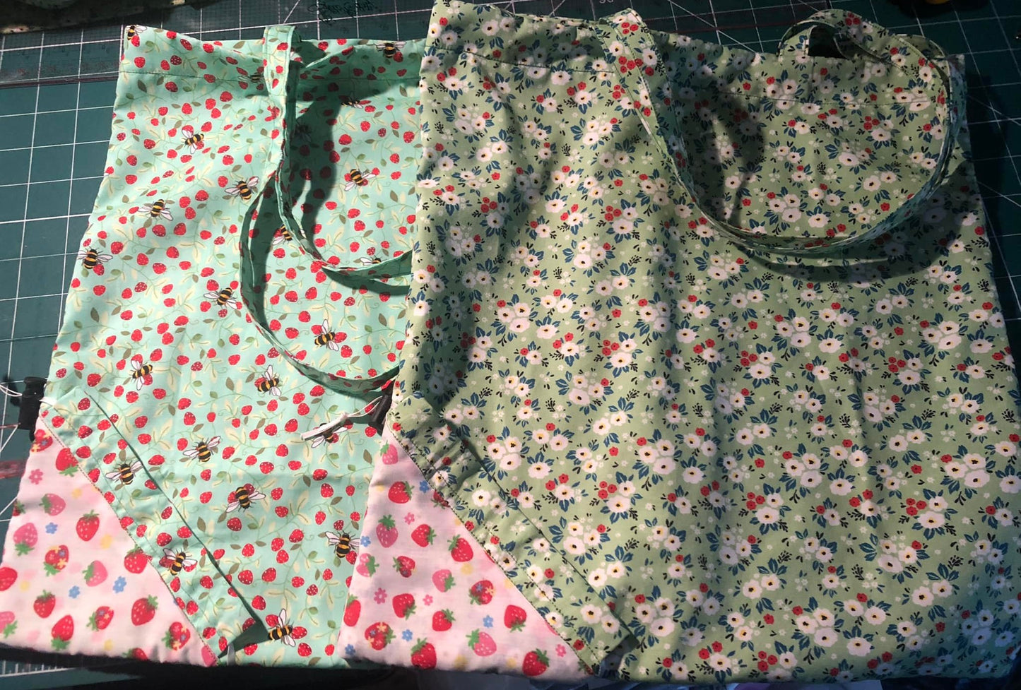 Handmade Strawberry Packable Tote