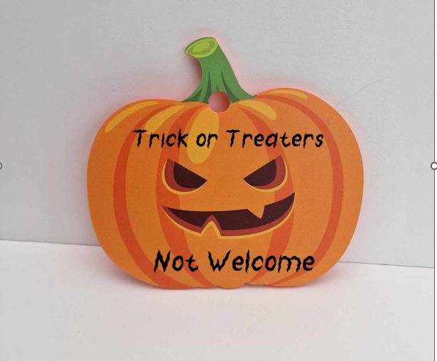 Personalised acrylic pumpkin window sign