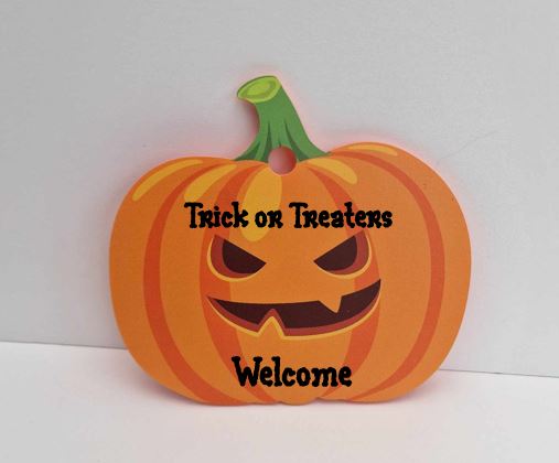 Personalised acrylic pumpkin window sign