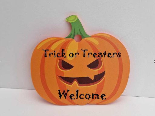 Personalised acrylic pumpkin window sign