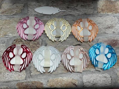 Pet Memorial with Wings and Paw