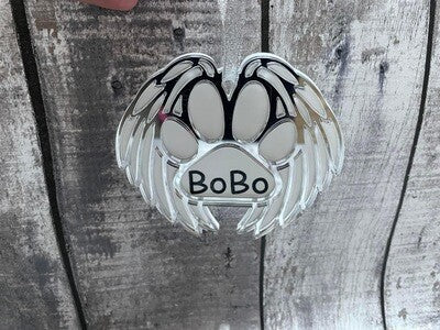 Pet Memorial with Wings and Paw