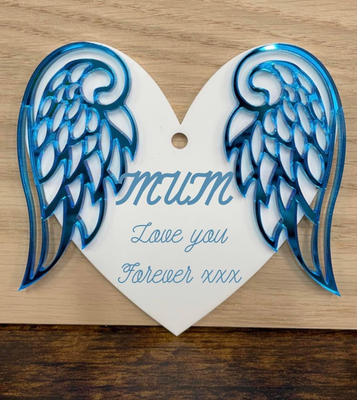 Memorial Heart with Wings