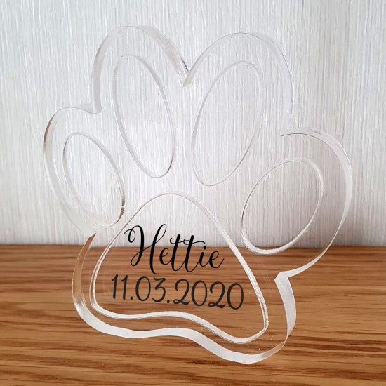 Free standing Acrylic Paw Memorial