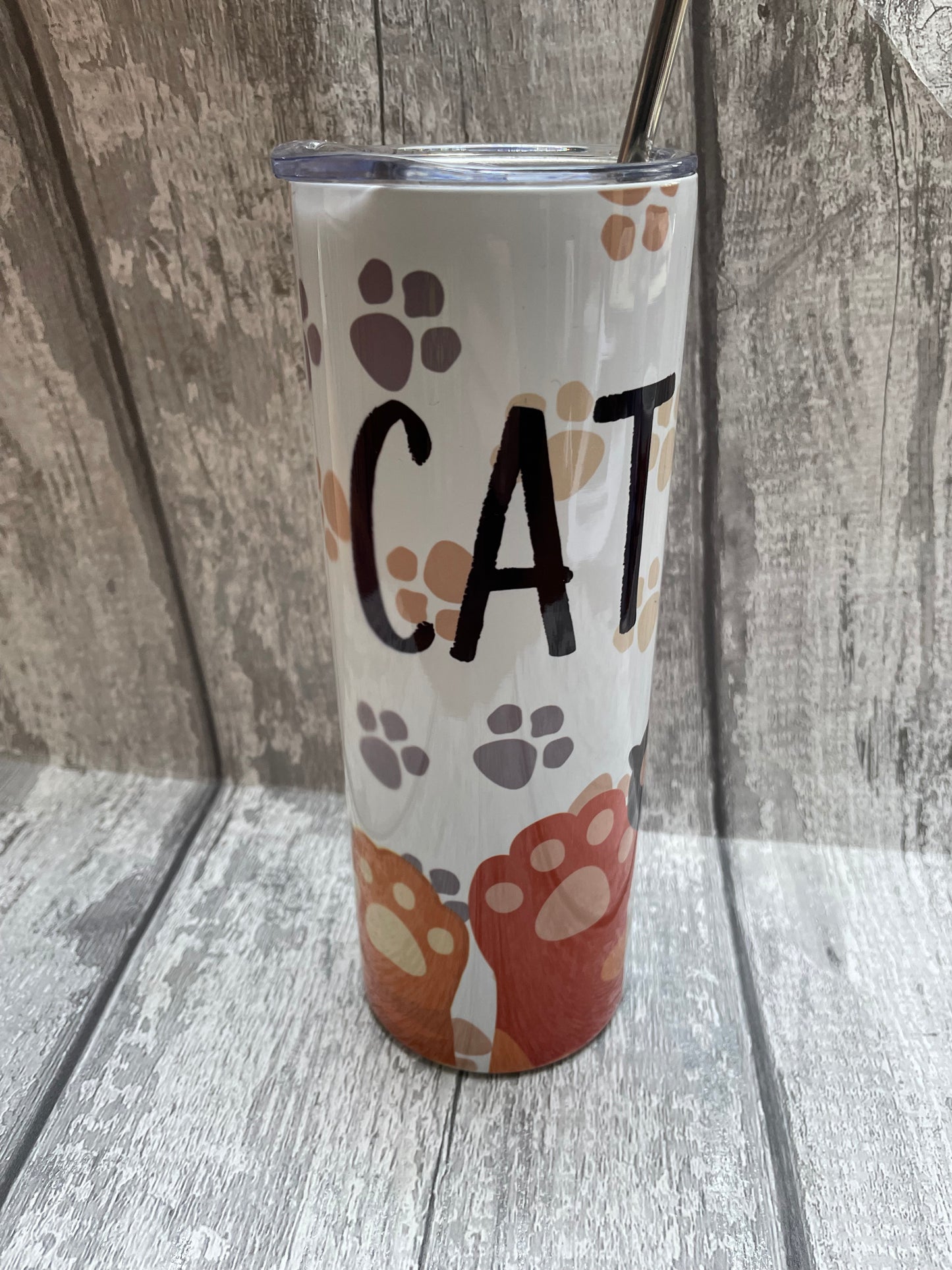 12 oz or 20oz Stainless Steel Sublimated Tumbler with metal straw