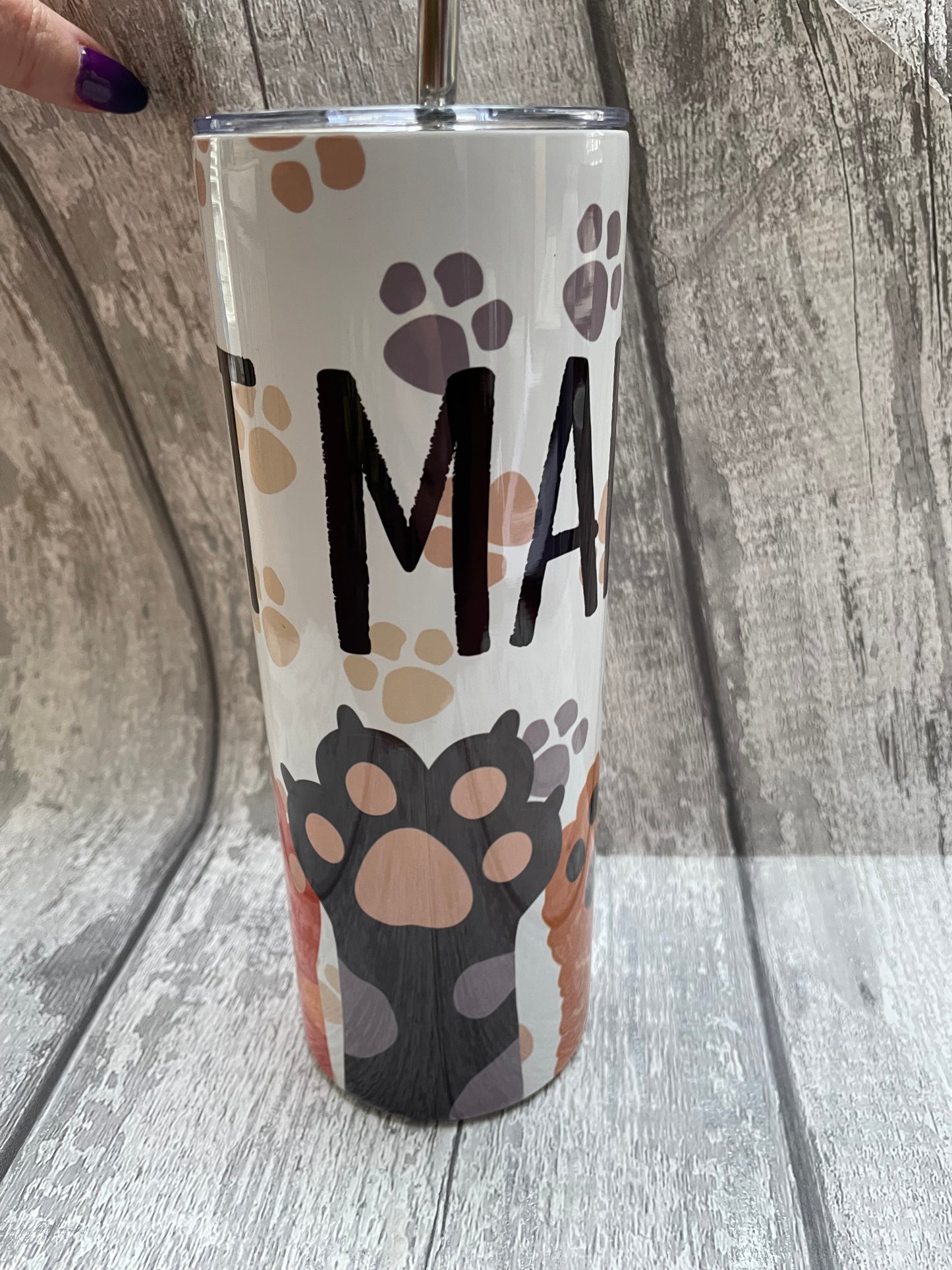 12 oz or 20oz Stainless Steel Sublimated Tumbler with metal straw