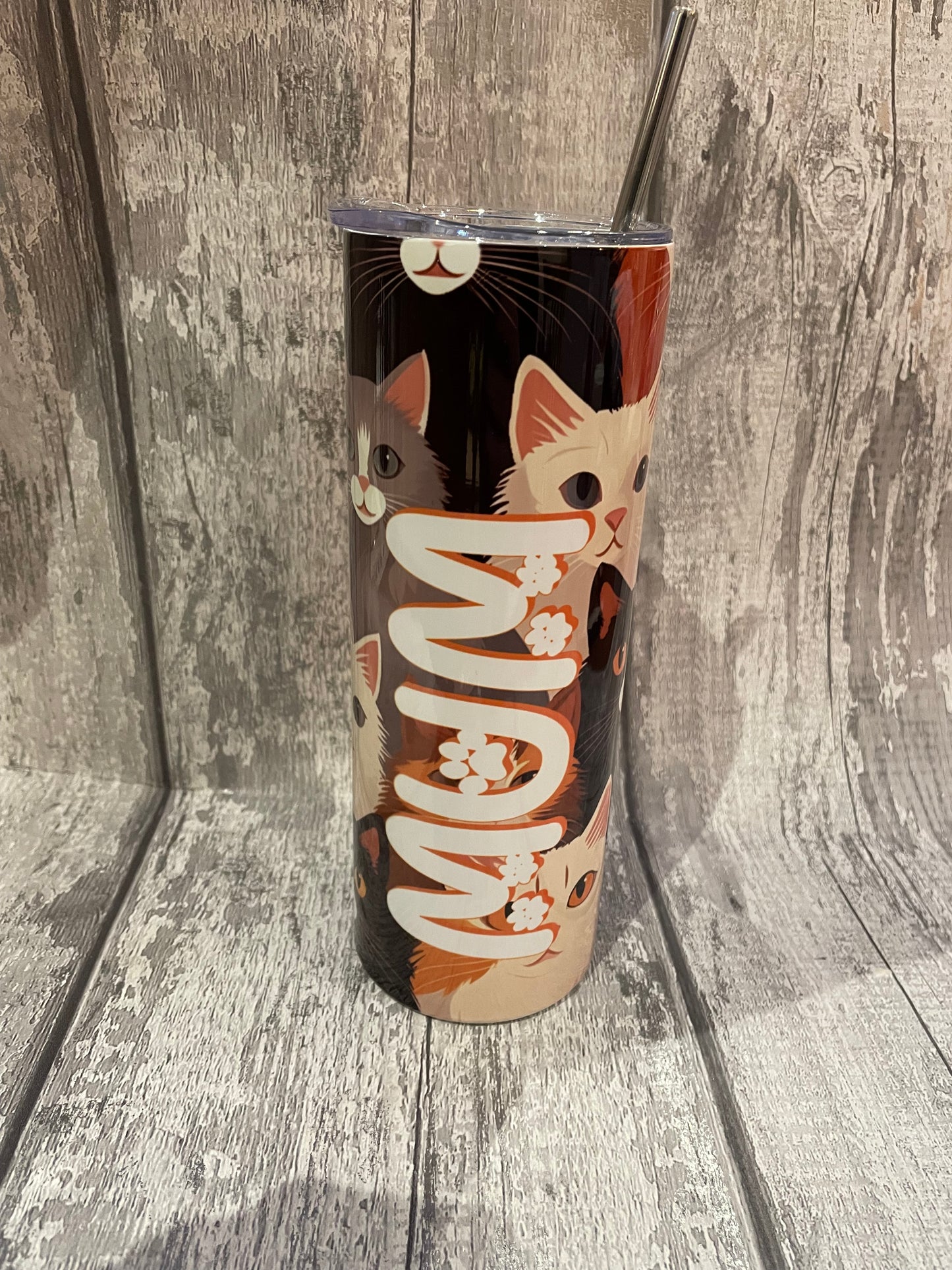 12 oz or 20oz Stainless Steel Sublimated Tumbler with metal straw