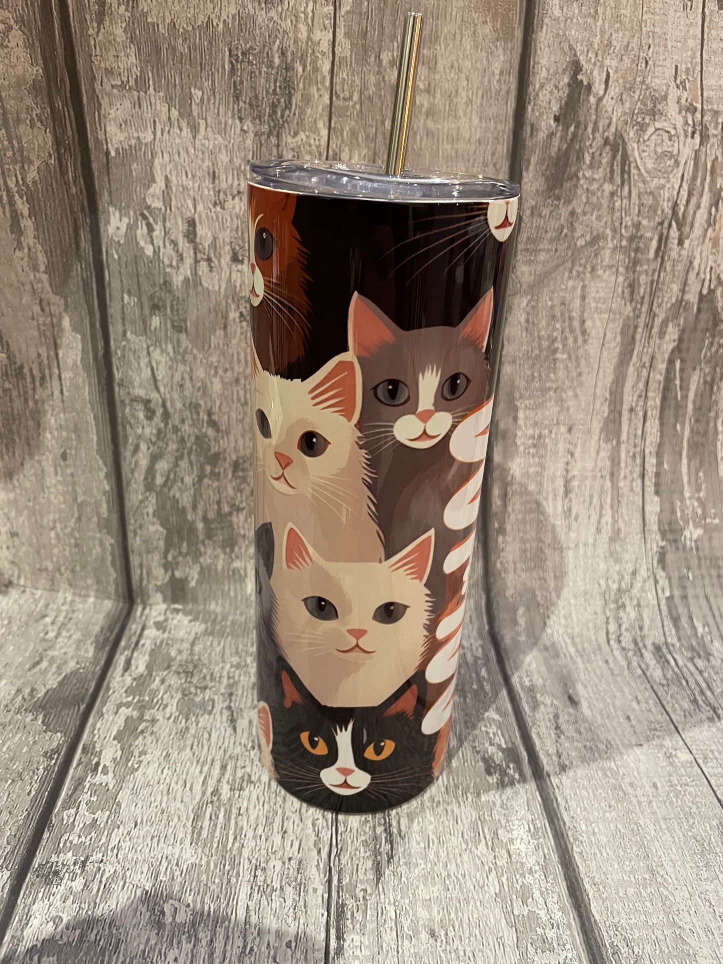 12 oz or 20oz Stainless Steel Sublimated Tumbler with metal straw