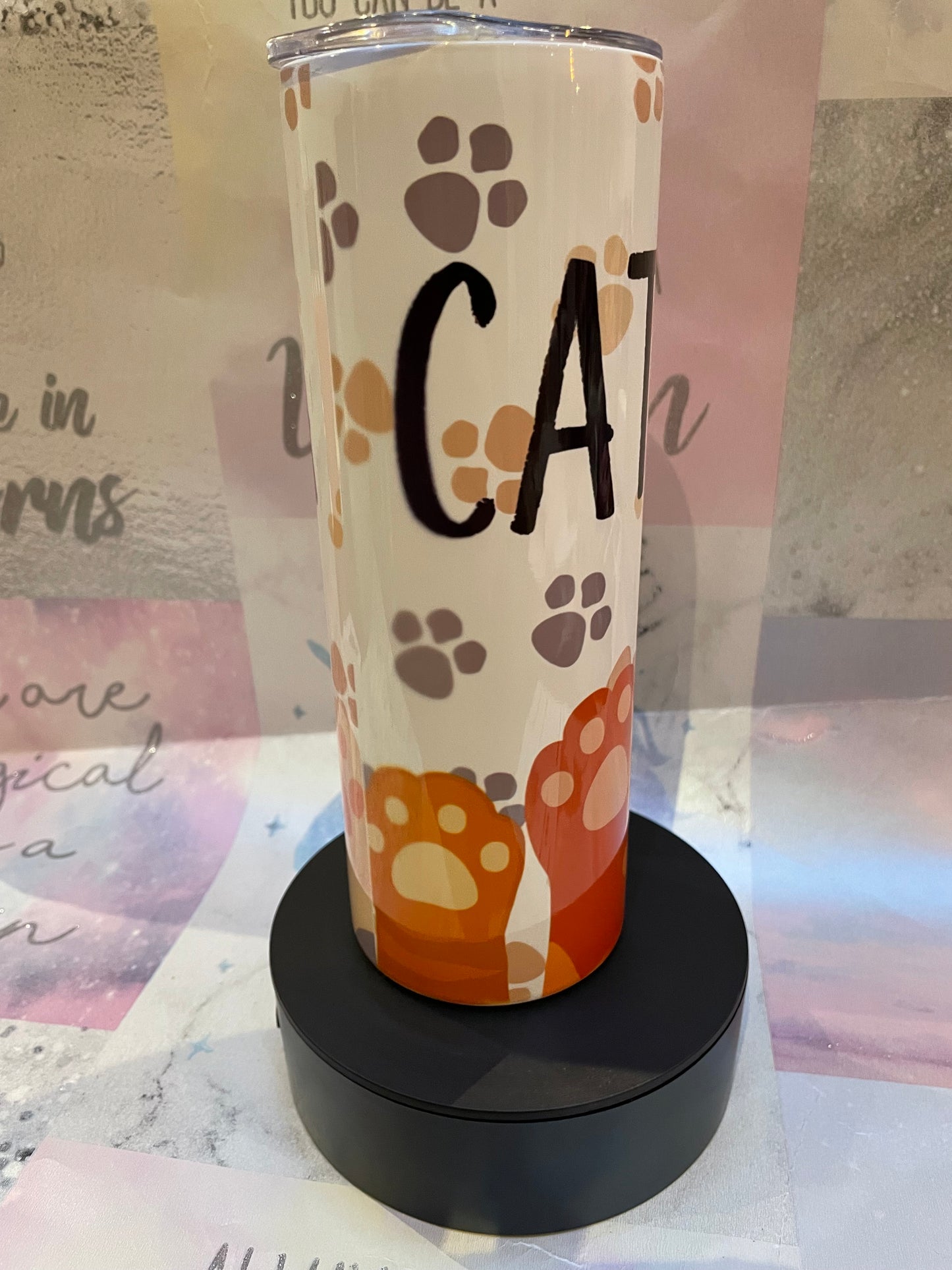 12 oz or 20oz Stainless Steel Sublimated Tumbler with metal straw