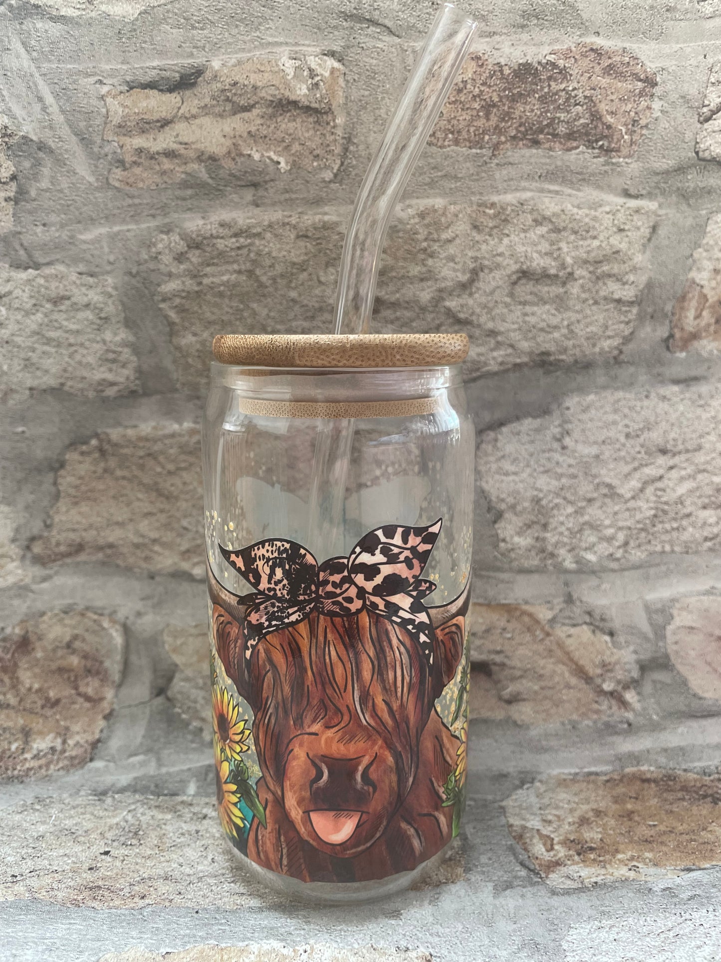 16 oz Libbey Glasses with UVDTF and glass straws
