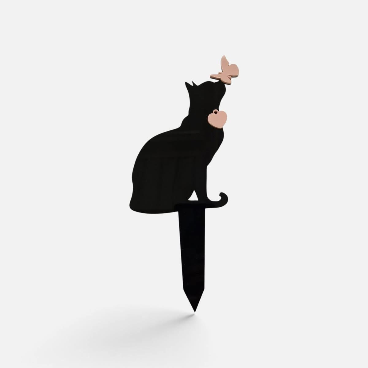 Cat with butterfly grave marker