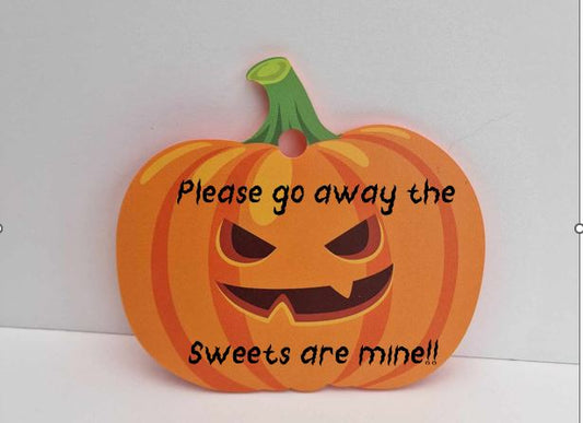 Personalised acrylic pumpkin window sign