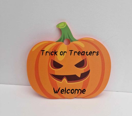 Personalised acrylic pumpkin window sign