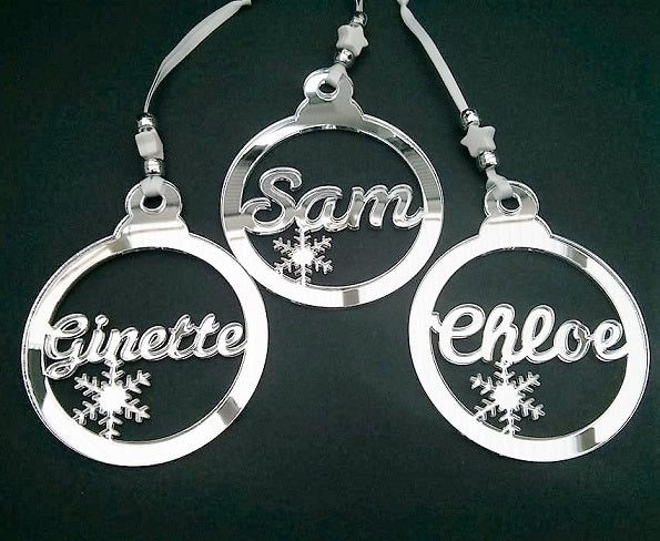 Personalised Acrylic Bauble with snowflake