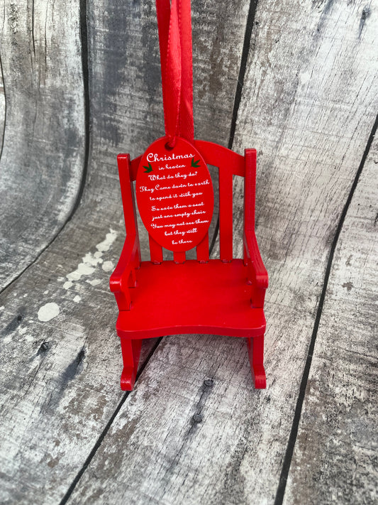 Christmas Rocking Chair Memorial Ornament