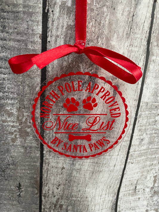 North Pole Approved Dog Baubles