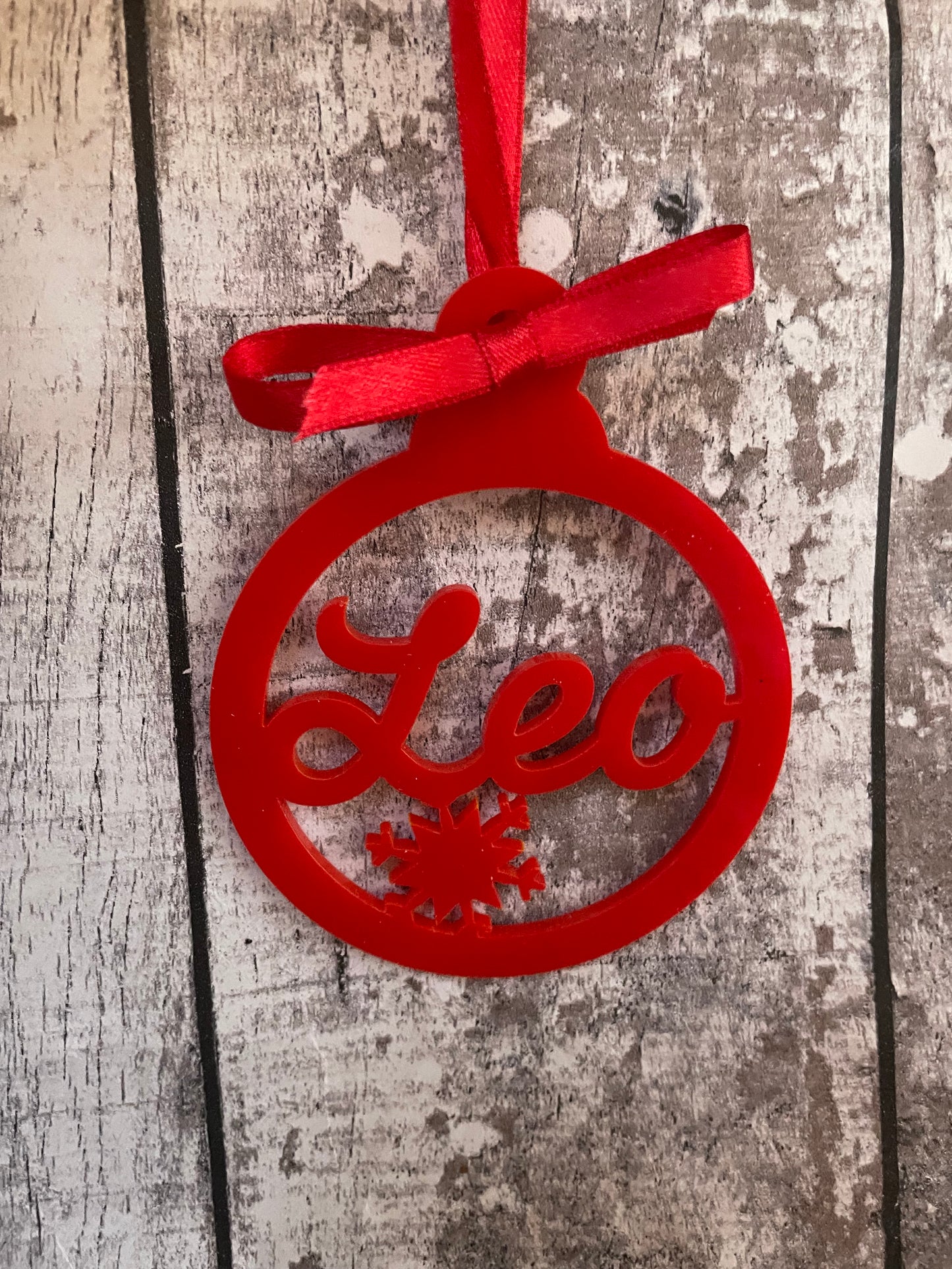 Personalised Acrylic Bauble with snowflake