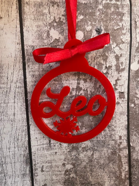 Personalised Acrylic Bauble with snowflake