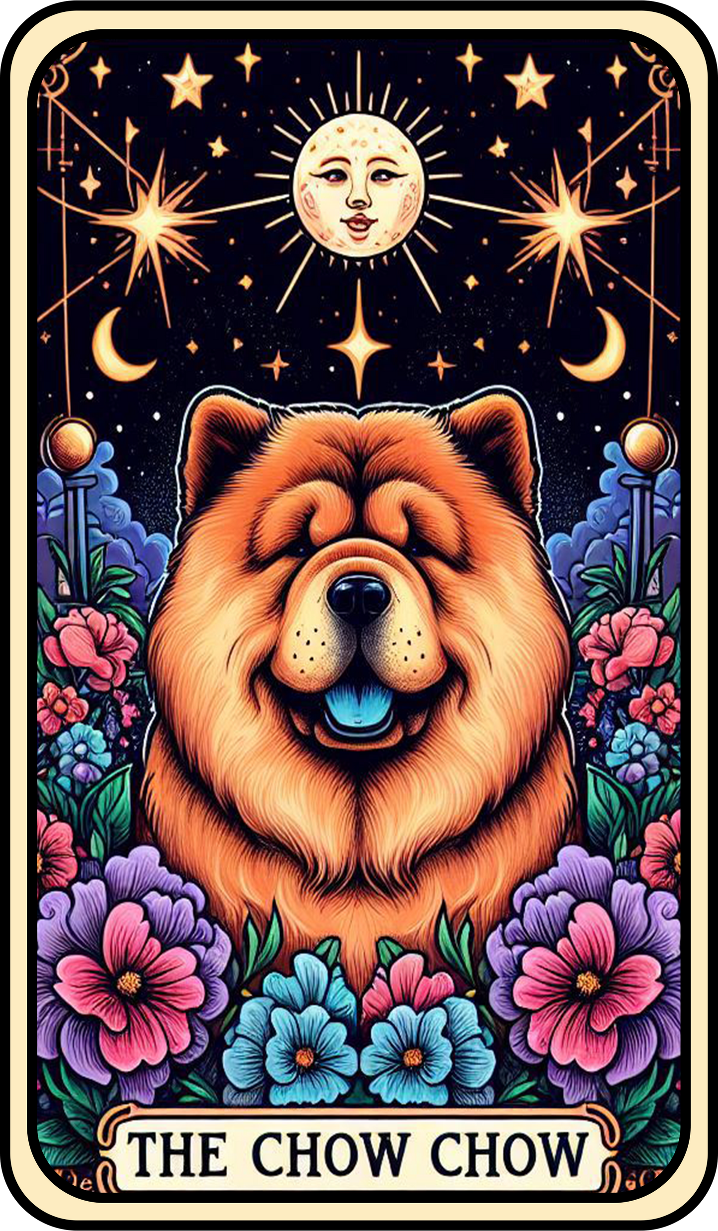Tarot Dog Keyring