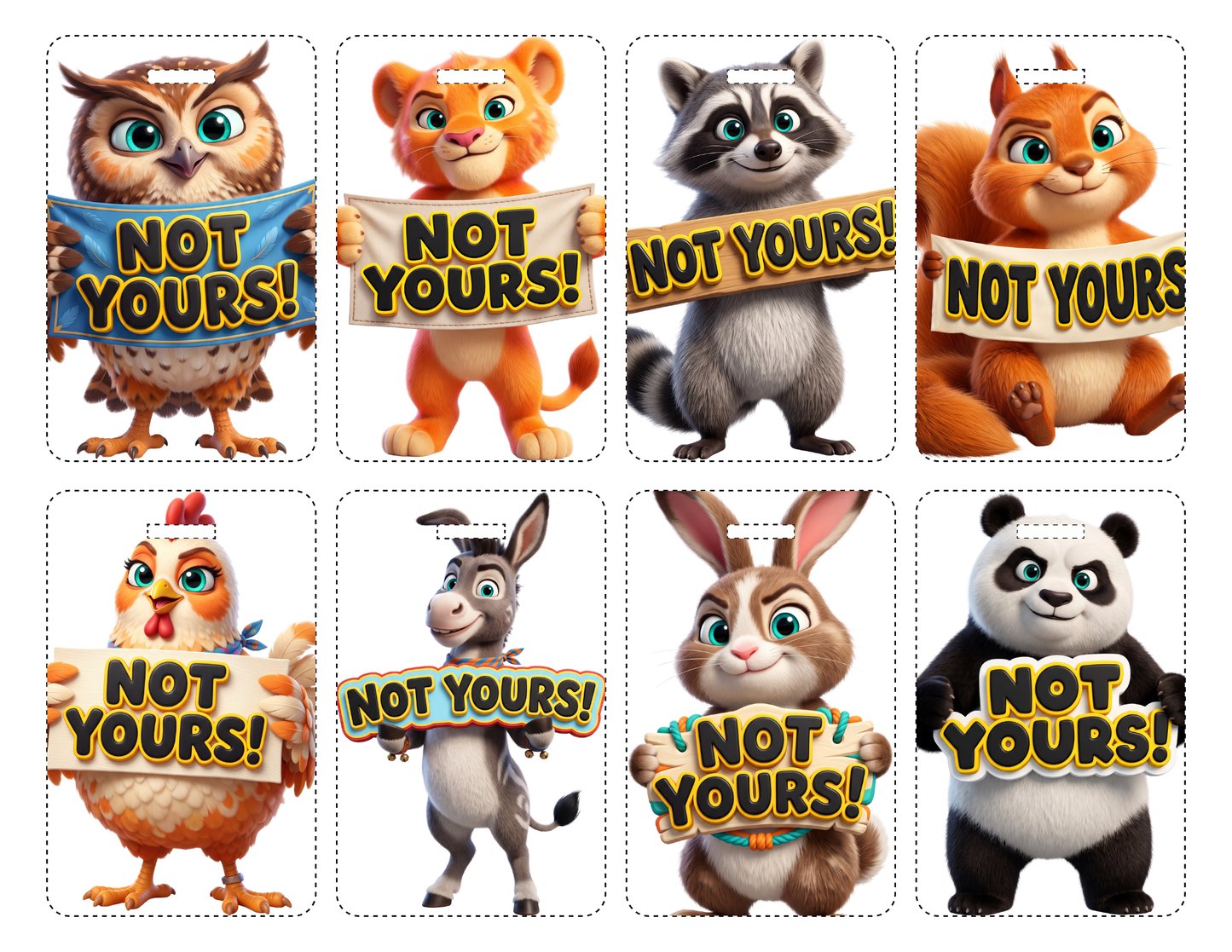 Acrylic Luggage tags  - Animals