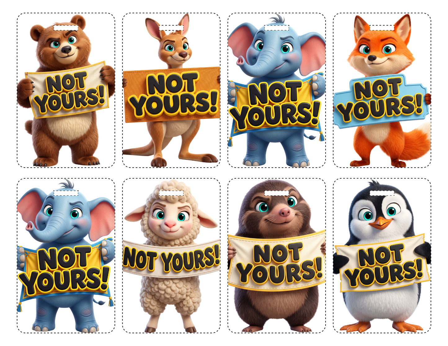 Acrylic Luggage tags  - Animals