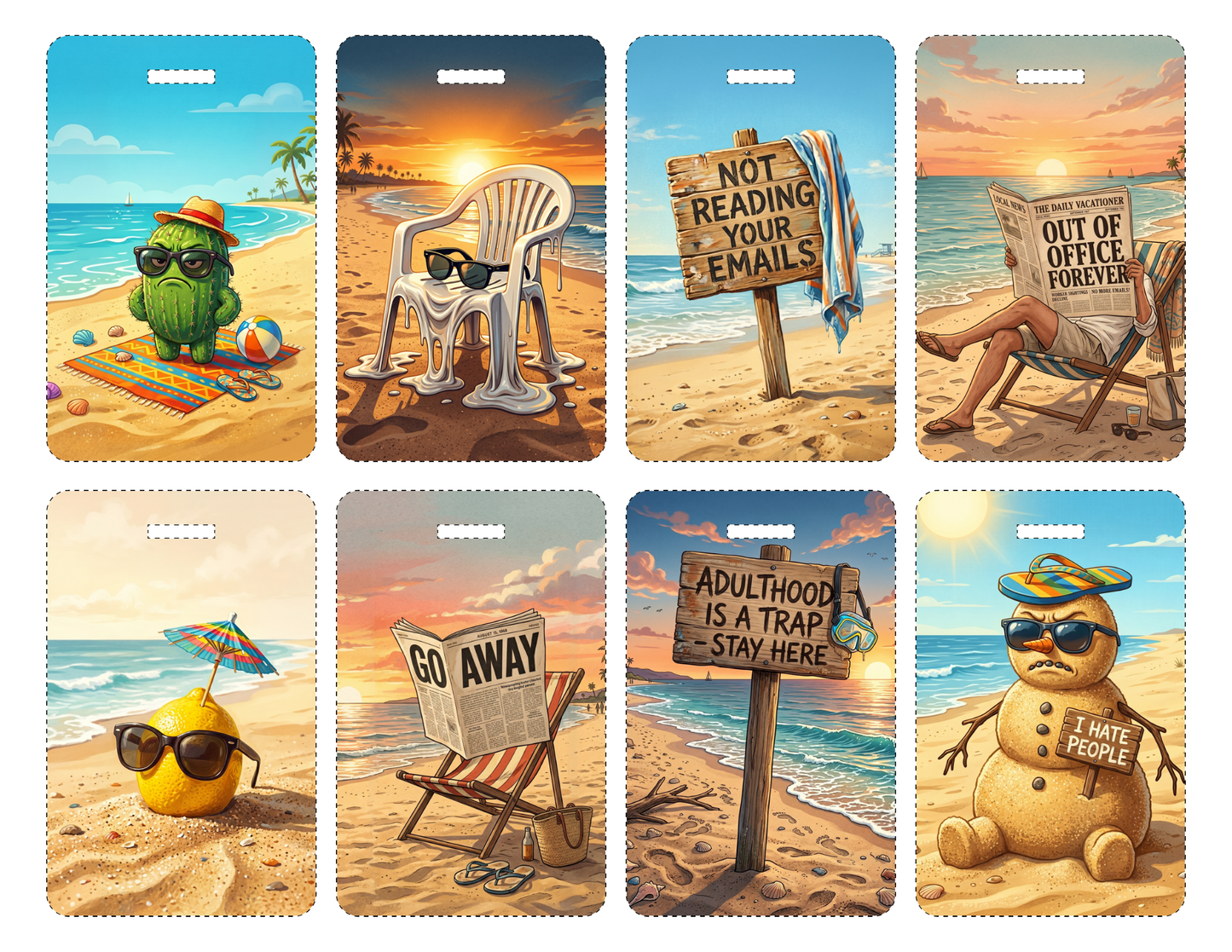 Acrylic Luggage tags  - Holidays