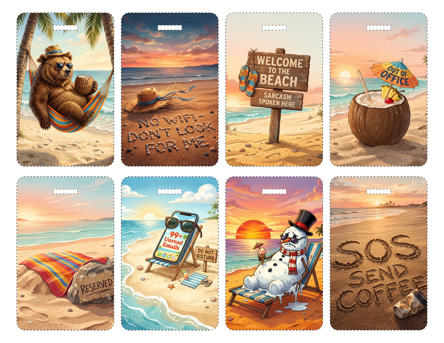 Acrylic Luggage tags  - Holidays
