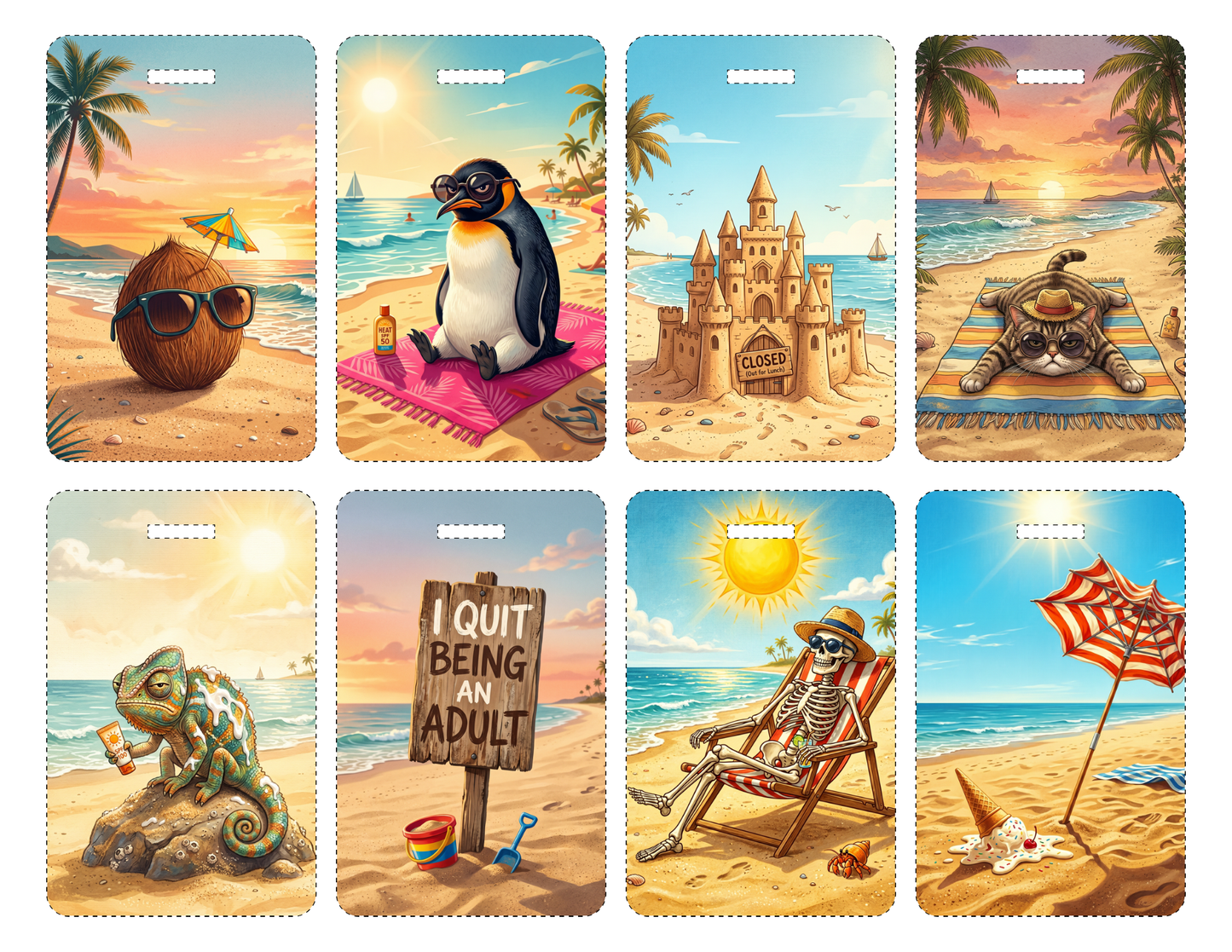 Acrylic Luggage tags  - Holidays