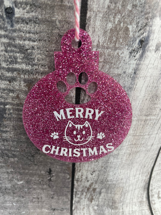 Glitter Cat or Dog Baubles