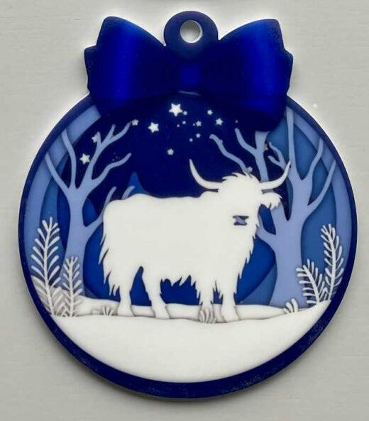 Sublimated Animal Bow Bauble
