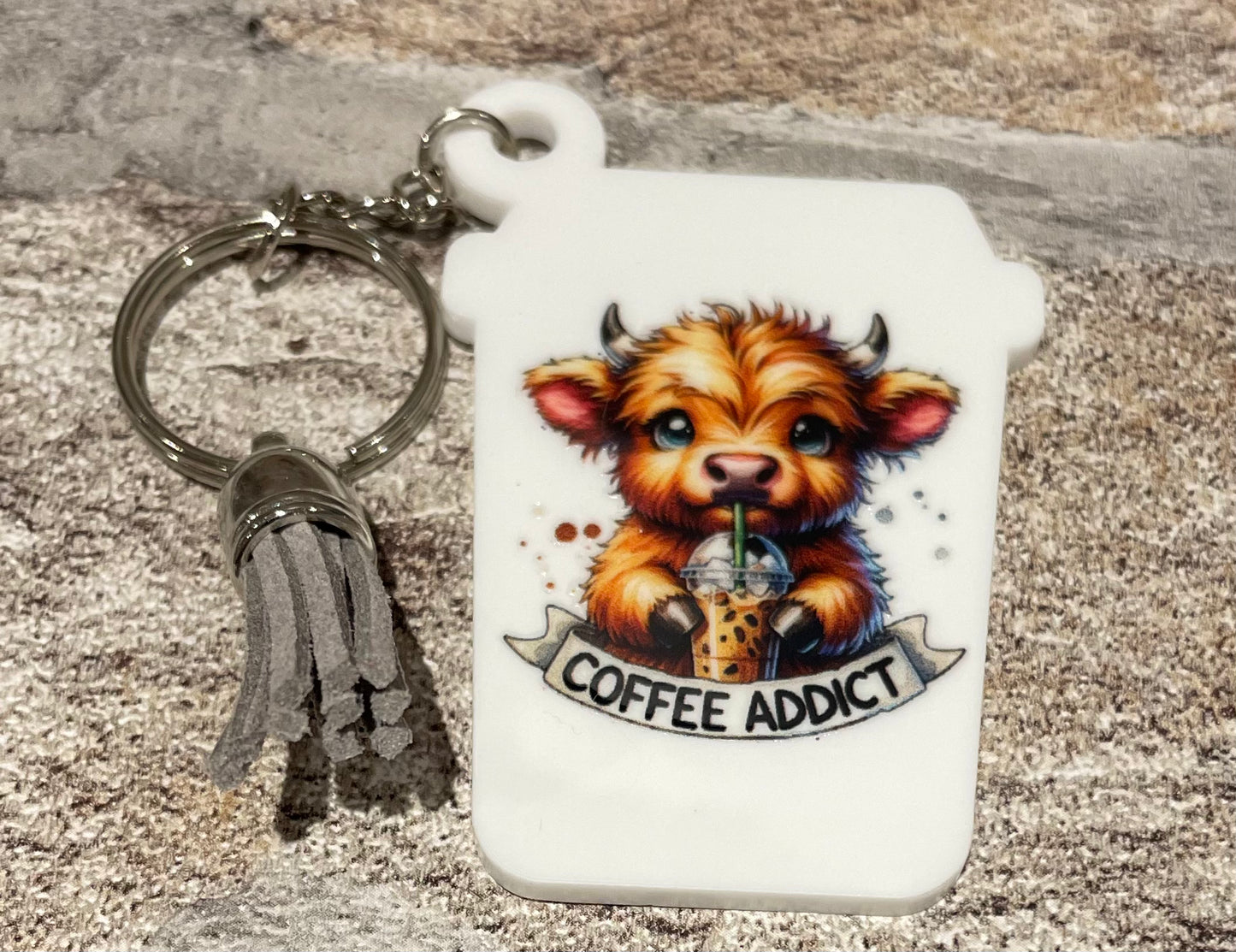 Tea or Coffee Addict Acrylic Keyrings
