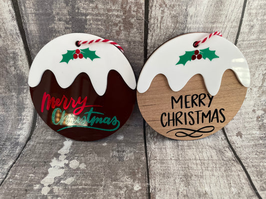 Large Christmas Pudding Baubles