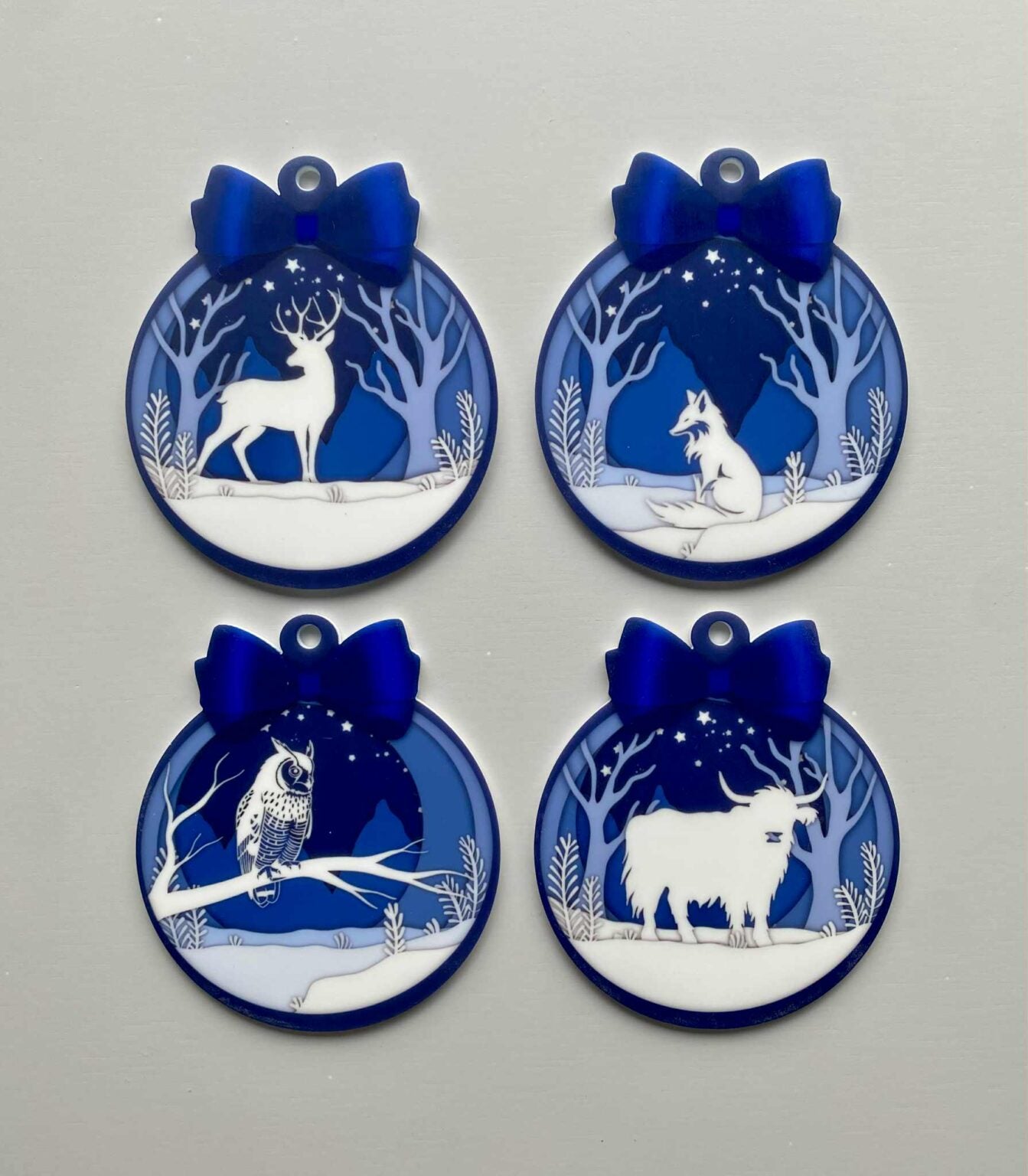 Sublimated Animal Bow Bauble