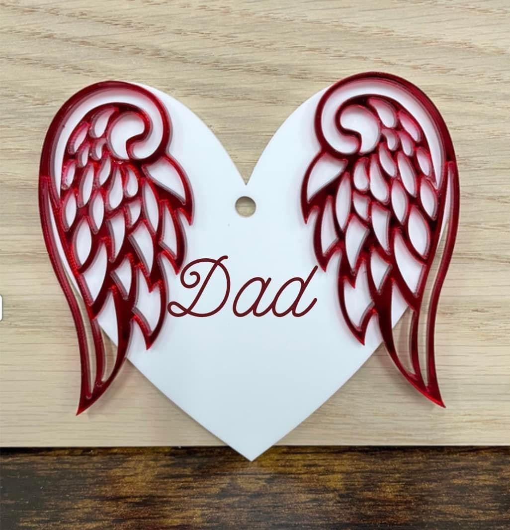 Memorial Heart with Wings