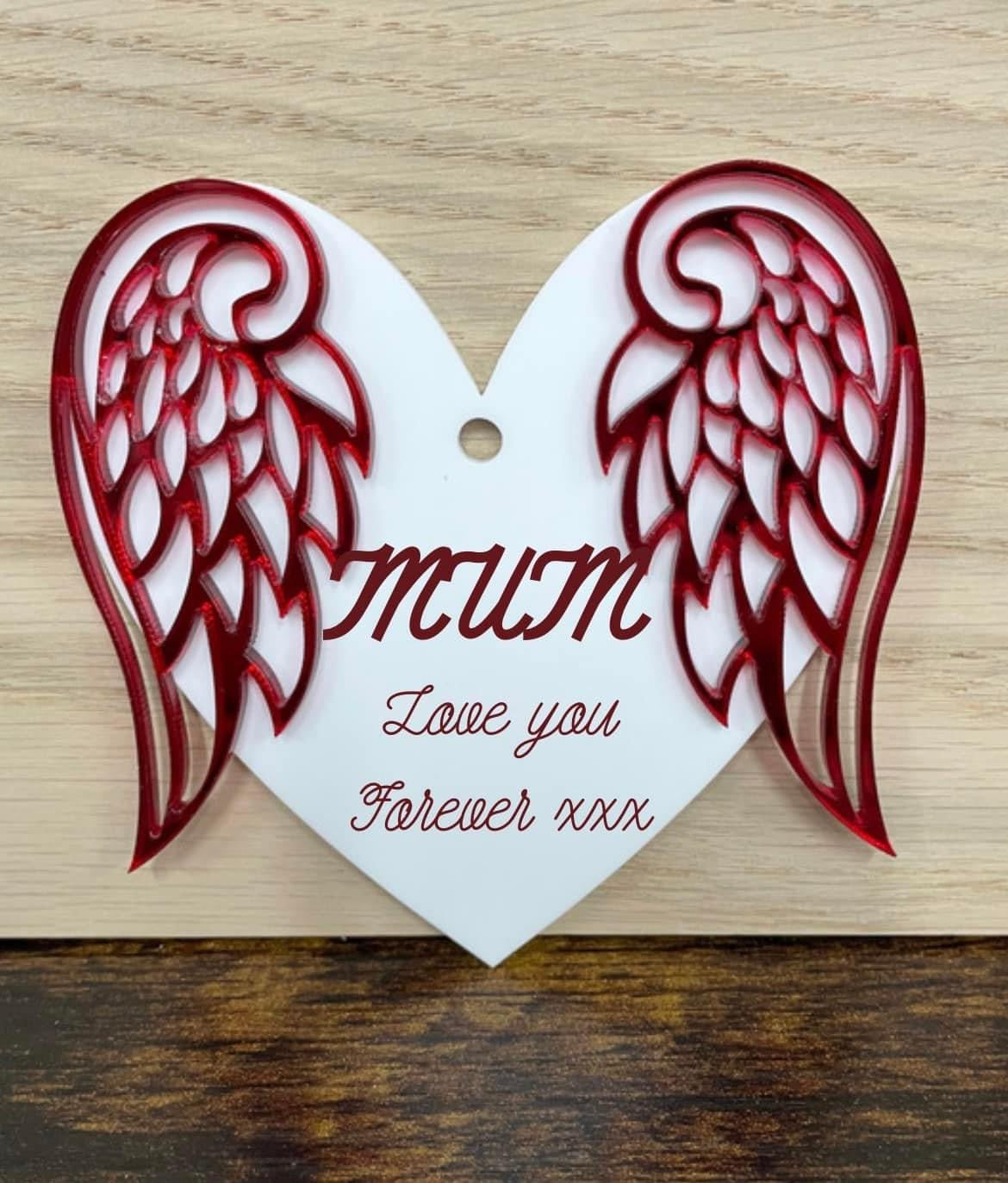 Memorial Heart with Wings
