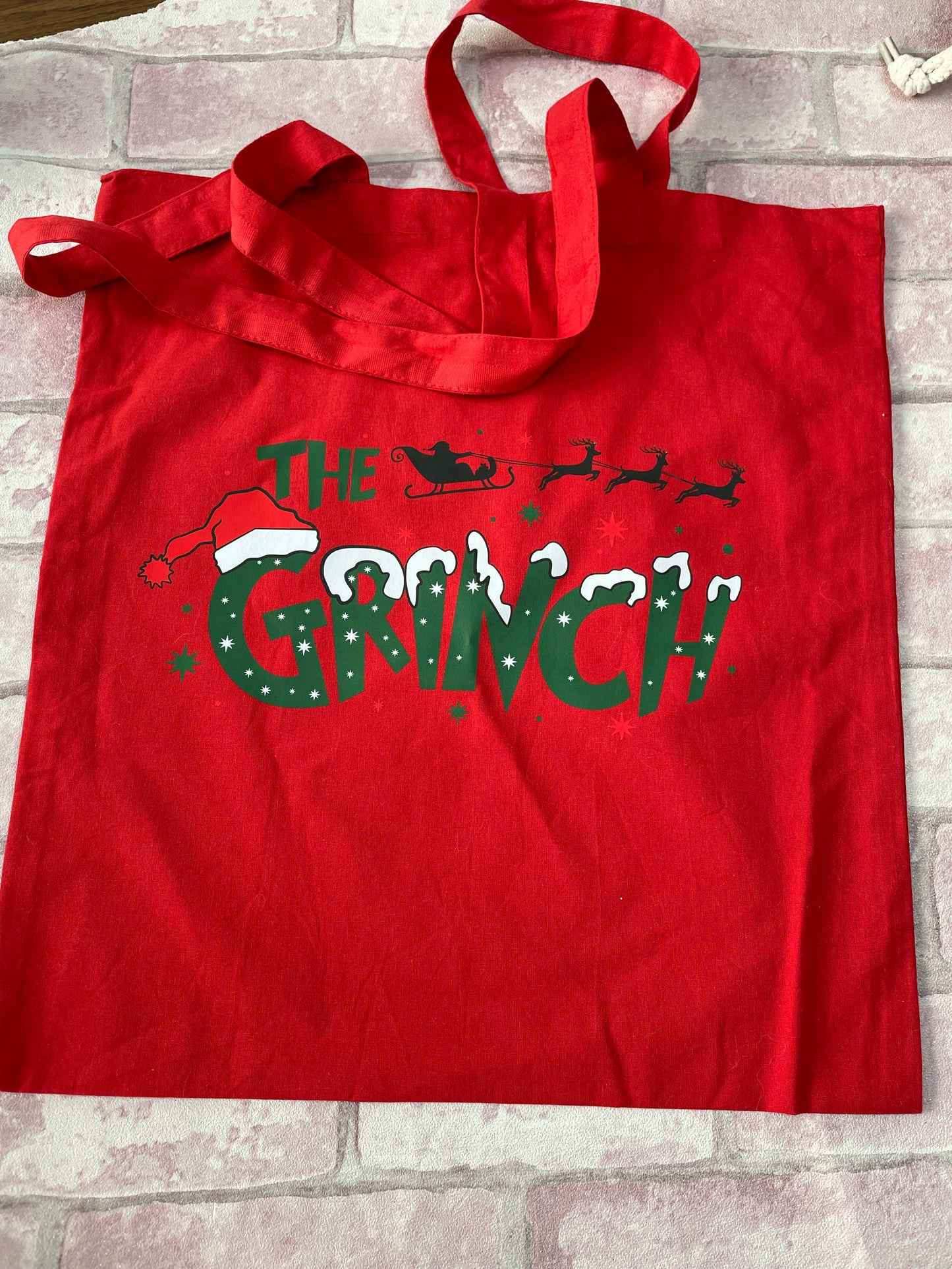 Christmas Natural Cotton Tote Bag with DTF