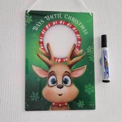 Wipeable reindeer days until Christmas board