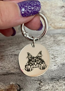 Maine Coon Stainless Steel Keyring
