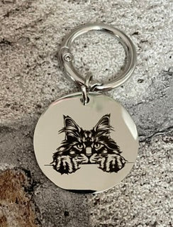 Maine Coon Stainless Steel Keyring
