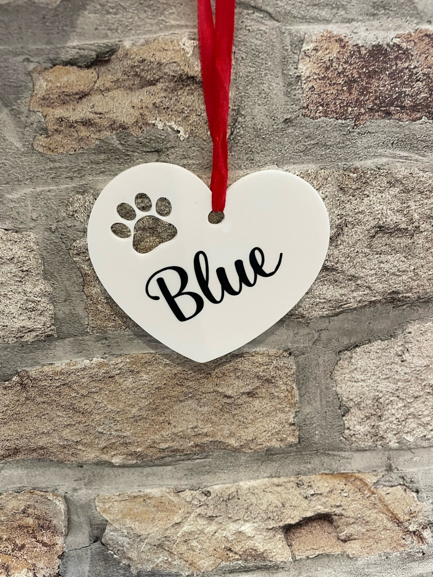 Paw Heart Bauble Christmas/Memorial