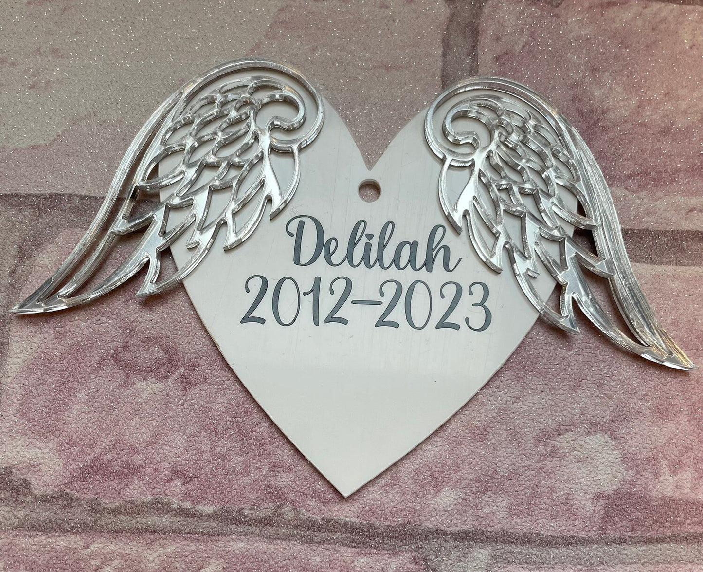 Memorial Heart with Wings
